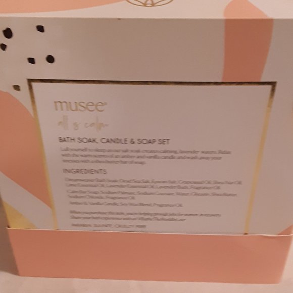 Musee All Is Calm Bath Soak, Candle & Soap Gift Se - Picture 3 of 3